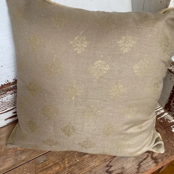 Custom Made Tan and Gold Accent Pillow Cover - Picture 3 of 8